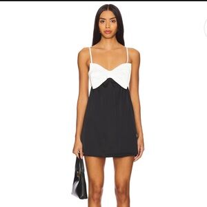 Show Me Your MuMu Black and White Mini Dress bow new medium